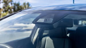 ADAS camera mounted behind a car windscreen